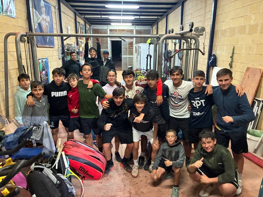 Sesión de preparación física de los jugadores de PROTENIS
